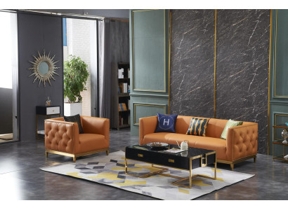 Classic Sofa Couch Upholstery 3+1 Seater Couches Leather Seat Suite