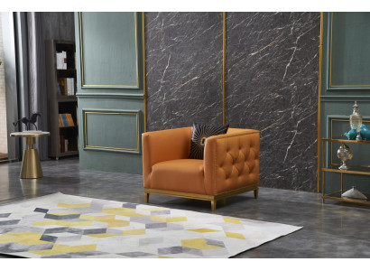Armchair Design Couch Sofa Seater Leather Lounge Decoration Club Upholstery Luxury Ears