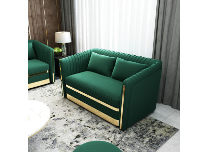 Green Designer Sofa Couch Upholstery xxl 2 Seater Big Sofas Couches Textile Leather