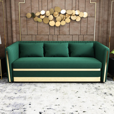 Green Designer Sofa Couch Upholstery xxl 2 Seater Big Sofas Couches Textile Leather