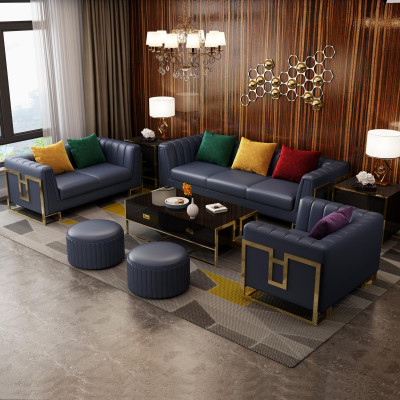 Blue e Sofa set Leather 3+2 Seater Set Upholstered Sofas Living room Couches