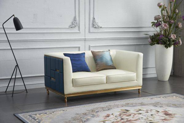Sofa Couch Design Upholstery Modern Gray Imitation leather Sofas 2 Seater Two-seater