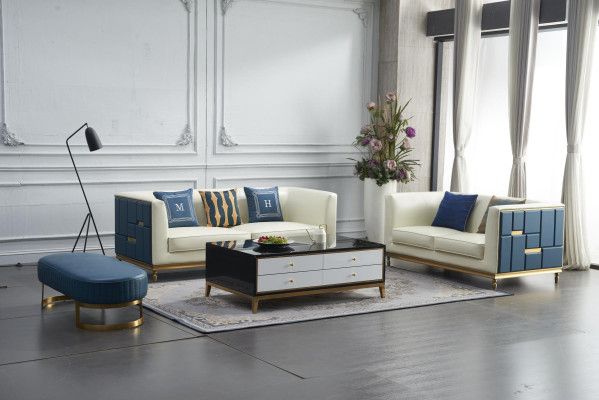 Sofa Couch Design Upholstery Modern Gray Imitation leather Sofas 2 Seater Two-seater