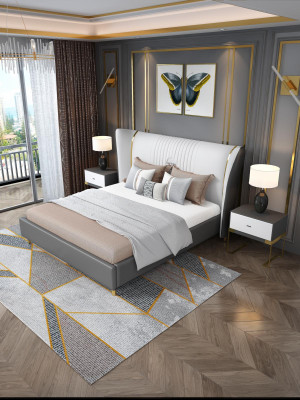 Luxury Bedroom Bed Bedside table Chest of drawers 3 pcs. Set of design beds