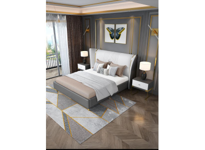 Luxury Bedroom Bed Bedside table Chest of drawers 3 pcs. Set of design beds