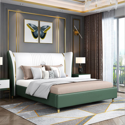 Luxury Bedroom Bed Bedside table Chest of drawers 3 pcs. Set of design beds