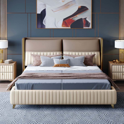 Bed 3 pcs. Bedroom Set Design Modern Luxury Bedroom Bedside table