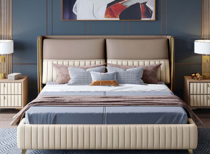 Bed 3 pcs. Bedroom Set Design Modern Luxury Bedroom Bedside table
