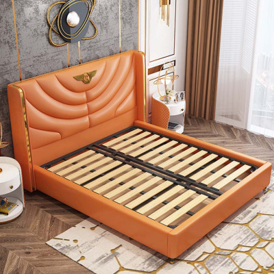 Wood Design Bed Double Luxury Marriage Hotel Modern Frame Sleep Room