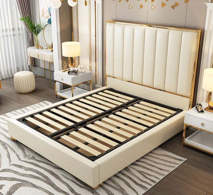 Luxury Bedroom Furniture Bed 2x Bedside table Set Beds Hotel Furniture 3pcs.