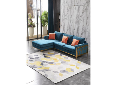 Living landscape Corner sofa L-shape Couch Seat Upholstery Set Suite Sofa Luxury