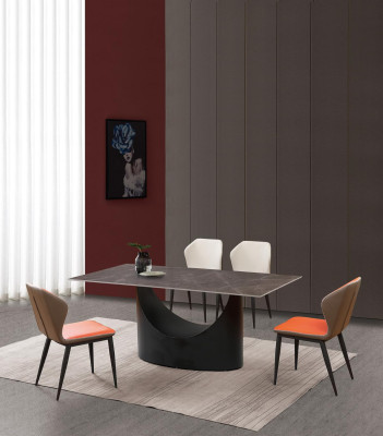 Design Dining Table 4 Chairs Set Suite Room Group 5 pcs. Tables Marble