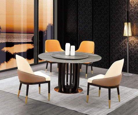 Round Table Luxury Round Tables Dining room Furniture Columns Base Stone Look