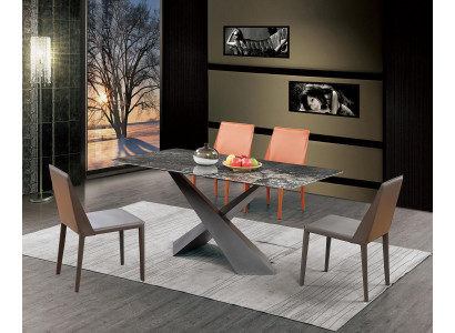x Legs Columns Table Dining room Tables 180x90 Luxury Design Furniture Marble