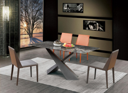 x Legs Columns Table Dining room Tables 180x90 Luxury Design Furniture Marble