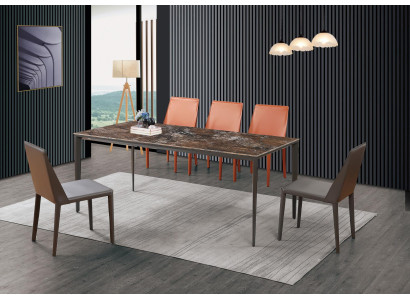 Luxury Dining table - Table Dining room Furniture Metal Marble Look Design Table