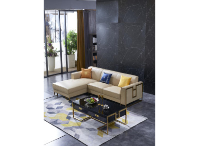 Luxury Design Corner Sofa Couch Upholstery Seat Leather Suite Living Landscape Italy