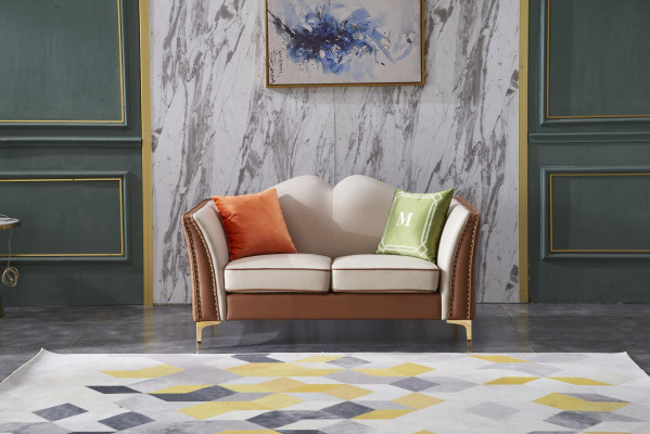 Classic Two-seater 2 Seater Sofa Couch Upholstery Leather Couchen Seat