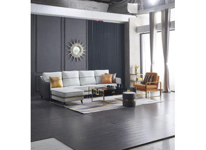 Living landscape Corner sofa L-shape Decorative Armchair Set Suite Modern Sofa Leather