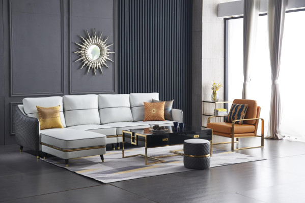 Modern sofa Corner sofa L-shape Coffee table Stool Corner sofa Upholstery Stool