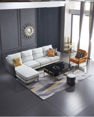 Modern sofa Corner sofa L-shape Coffee table Stool Corner sofa Upholstery Stool