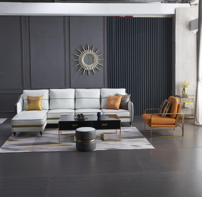 Modern sofa Corner sofa L-shape Coffee table Stool Corner sofa Upholstery Stool