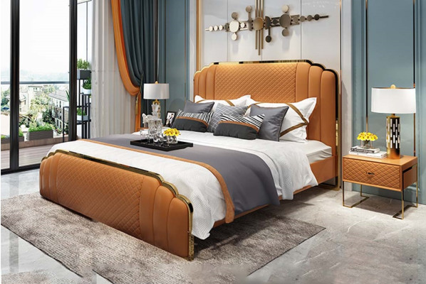 Bed Upholstery Design Luxury Hotel Double Beds Marriage Sleep Room 180x200cm