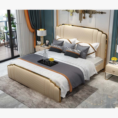 Bed Upholstery Design Luxury Hotel Double Beds Marriage Sleep Room 180x200cm