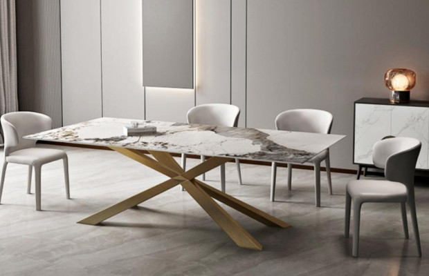 Design Living Tables Dining Room 180x90cm Furniture Table Dining table stainless steel x legs