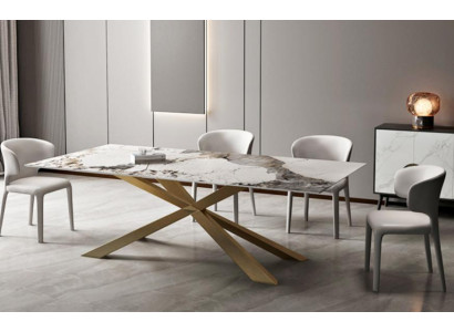 Design Living Tables Dining Room 180x90cm Furniture Table Dining table stainless steel x legs
