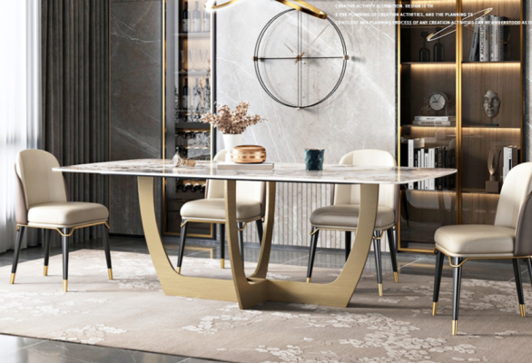 Luxury Furniture Metal Tables 180x90cm Living room Hotel Dining room Table Designer new