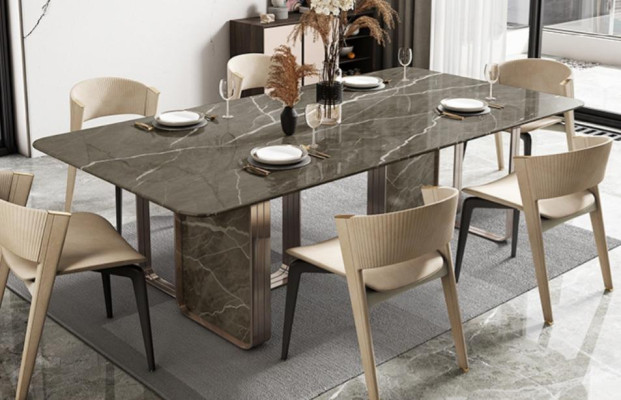 Luxury Dining table Table Metal Tables High Gloss Dining room Design Modern Dining Tables
