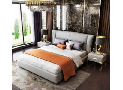 Luxury Bedroom Designer Double bed Bed Hotel 180/200x200cm Leather
