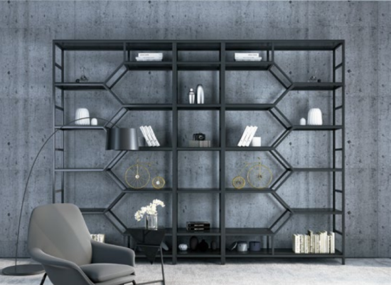 Metal Shelf Partition Designer Luxury Shelves Loft Style Wardrobe 3 Pieces set