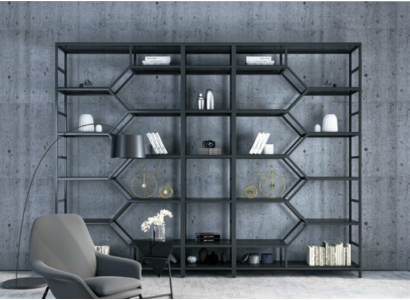 Metal Shelf Partition Designer Luxury Shelves Loft Style Wardrobe 3 Pieces set