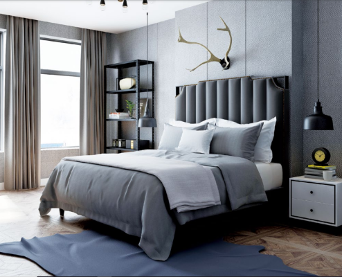 Luxury Bedroom Double bed Bed 150/180x200cm Leather Metal new Hotel