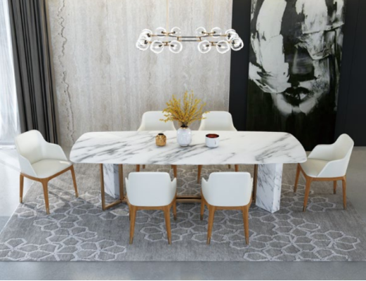 Complete Set Dining table + 6 Chairs Dining room Deco Set Dining Group Wood Table