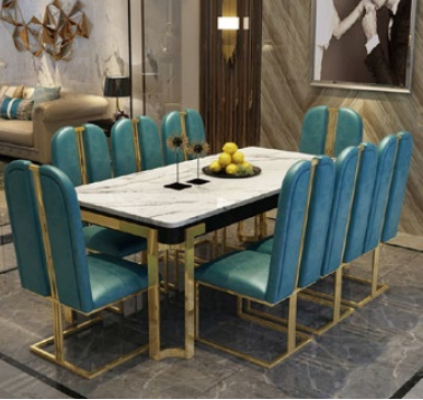 Luxury Dining table Table Metal Tables Designer Furniture Conference Marble