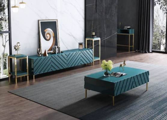 Sideboard 2x side stands coffee table designer living room metal