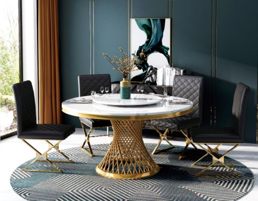 Design Wood Table Round Dining table Round Dining Decorative Tables 130cm Luxury Class