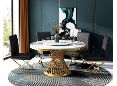 Design Wood Table Round Dining table Round Dining Decorative Tables 130cm Luxury Class