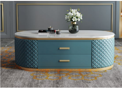 High-quality Living room Coffee tables - Oval Designer stainless steel Table Luxury