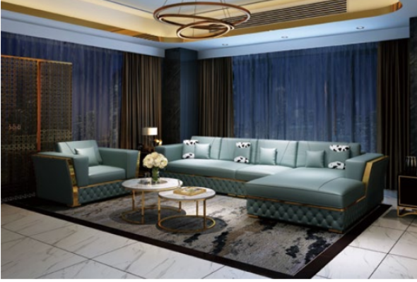 Living landscape Corner sofa L-shape Armchair Set Deko Suite Modern Sofa Leather