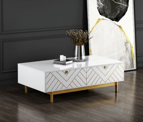Elegant high gloss coffee table table stainless steel sofa side table USA luxury