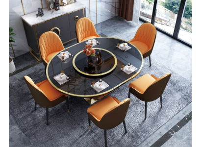 Designer Table Dining room table Oval Glass Round Tables Modern Extendable