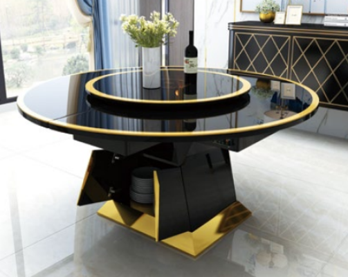 Designer Table Dining room table Oval Glass Round Tables Modern Extendable