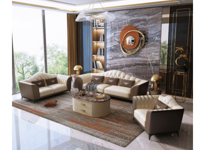 Complete set sofa set 3+2+1 design leather sofa leather suite couches