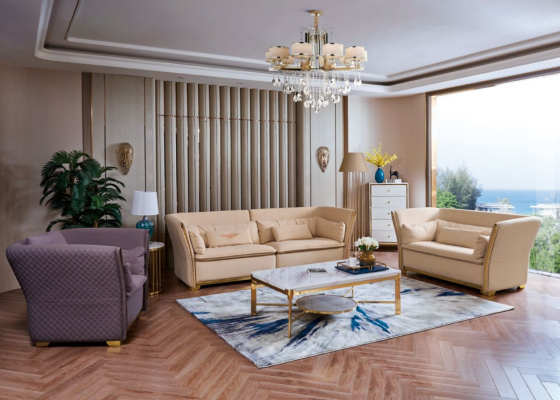 Sofa set Couch Suite 3+2+1 designer sofa coffee table Italy luxury