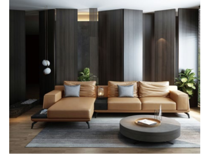 Living landscape L-shape Corner sofa Couch Design Leather Upholstery Suite Sofa