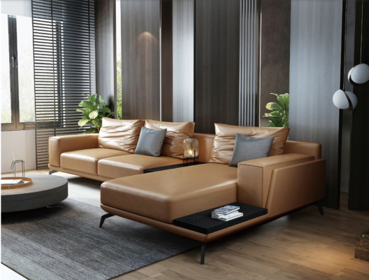 Living landscape L-shape Corner sofa Couch Design Leather Upholstery Suite Sofa